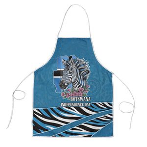 Botswana Independence Day Apron Flying Dove Graphic Zebra Portrait Flag Map