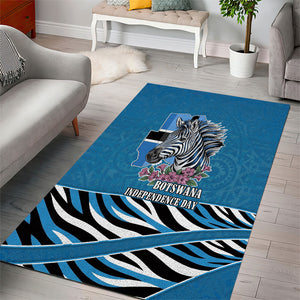 Botswana Independence Day Area Rug Flying Dove Graphic Zebra Portrait Flag Map