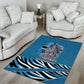 Botswana Independence Day Area Rug Flying Dove Graphic Zebra Portrait Flag Map