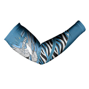 Botswana Independence Day Arm Sleeves Flying Dove Graphic Zebra Portrait Flag Map