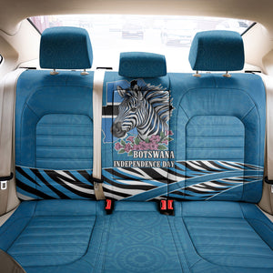 Botswana Independence Day Back Car Seat Cover Flying Dove Graphic Zebra Portrait Flag Map