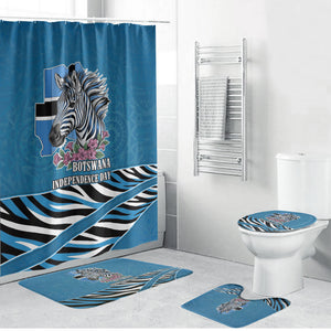 Botswana Independence Day Bathroom Set Flying Dove Graphic Zebra Portrait Flag Map
