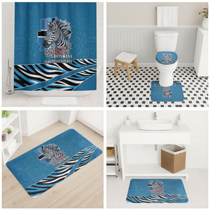Botswana Independence Day Bathroom Set Flying Dove Graphic Zebra Portrait Flag Map