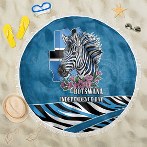 Botswana Independence Day Beach Blanket Flying Dove Graphic Zebra Portrait Flag Map