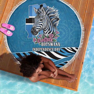 Botswana Independence Day Beach Blanket Flying Dove Graphic Zebra Portrait Flag Map