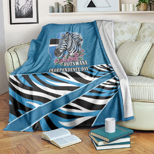 Botswana Independence Day Blanket Flying Dove Graphic Zebra Portrait Flag Map