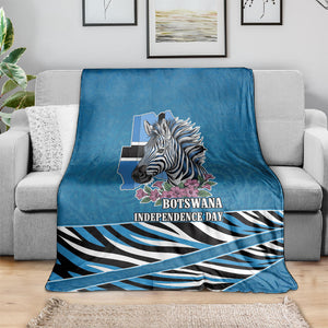 Botswana Independence Day Blanket Flying Dove Graphic Zebra Portrait Flag Map