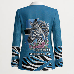 Botswana Independence Day Blazer Flying Dove Graphic Zebra Portrait Flag Map