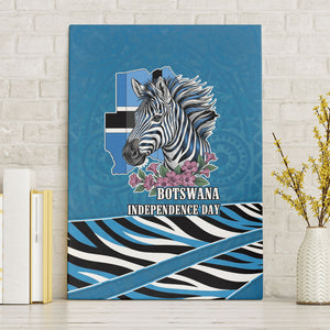 Botswana Independence Day Canvas Wall Art Flying Dove Graphic Zebra Portrait Flag Map