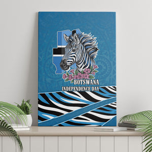 Botswana Independence Day Canvas Wall Art Flying Dove Graphic Zebra Portrait Flag Map