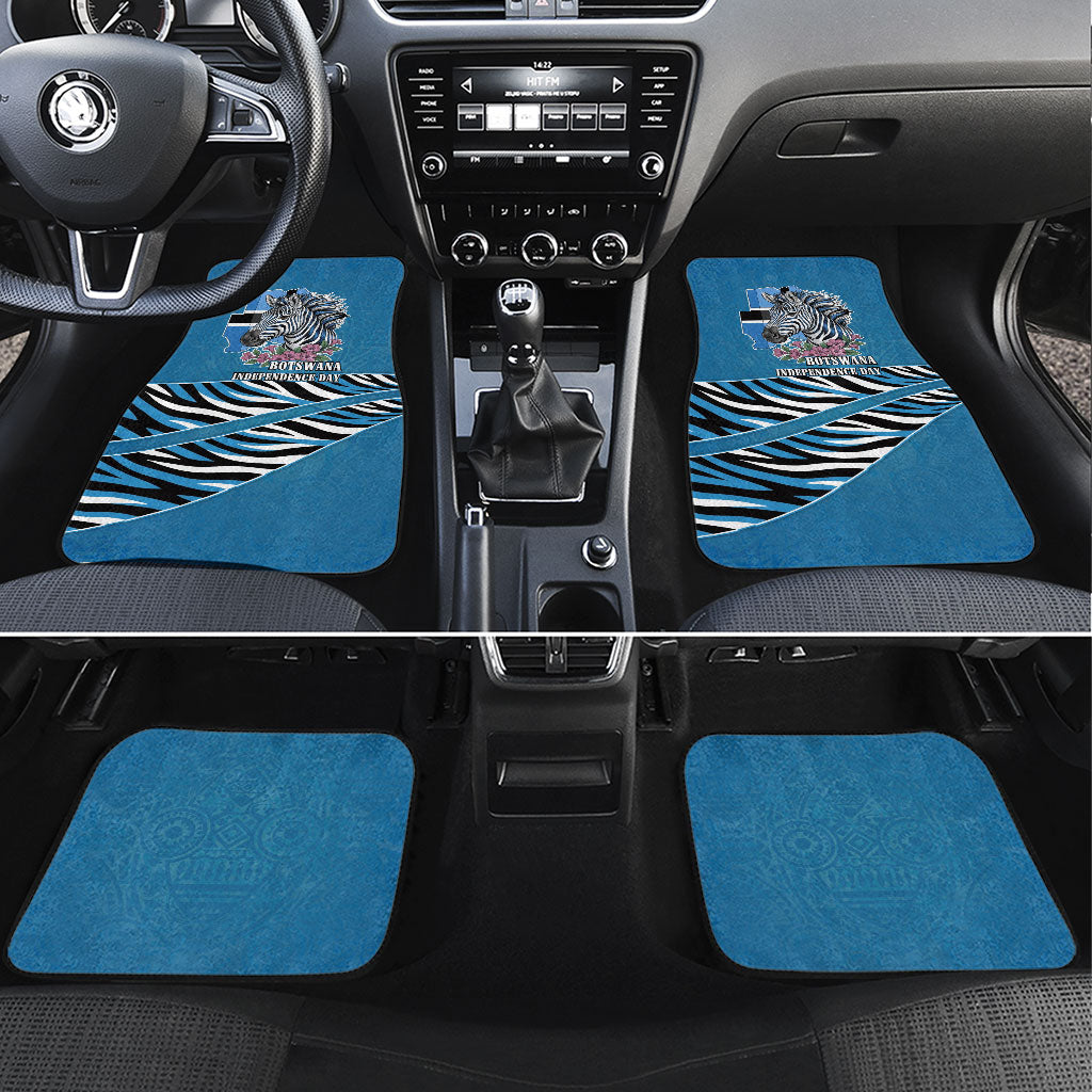 Botswana Independence Day Car Mats Flying Dove Graphic Zebra Portrait Flag Map