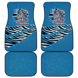 Botswana Independence Day Car Mats Flying Dove Graphic Zebra Portrait Flag Map