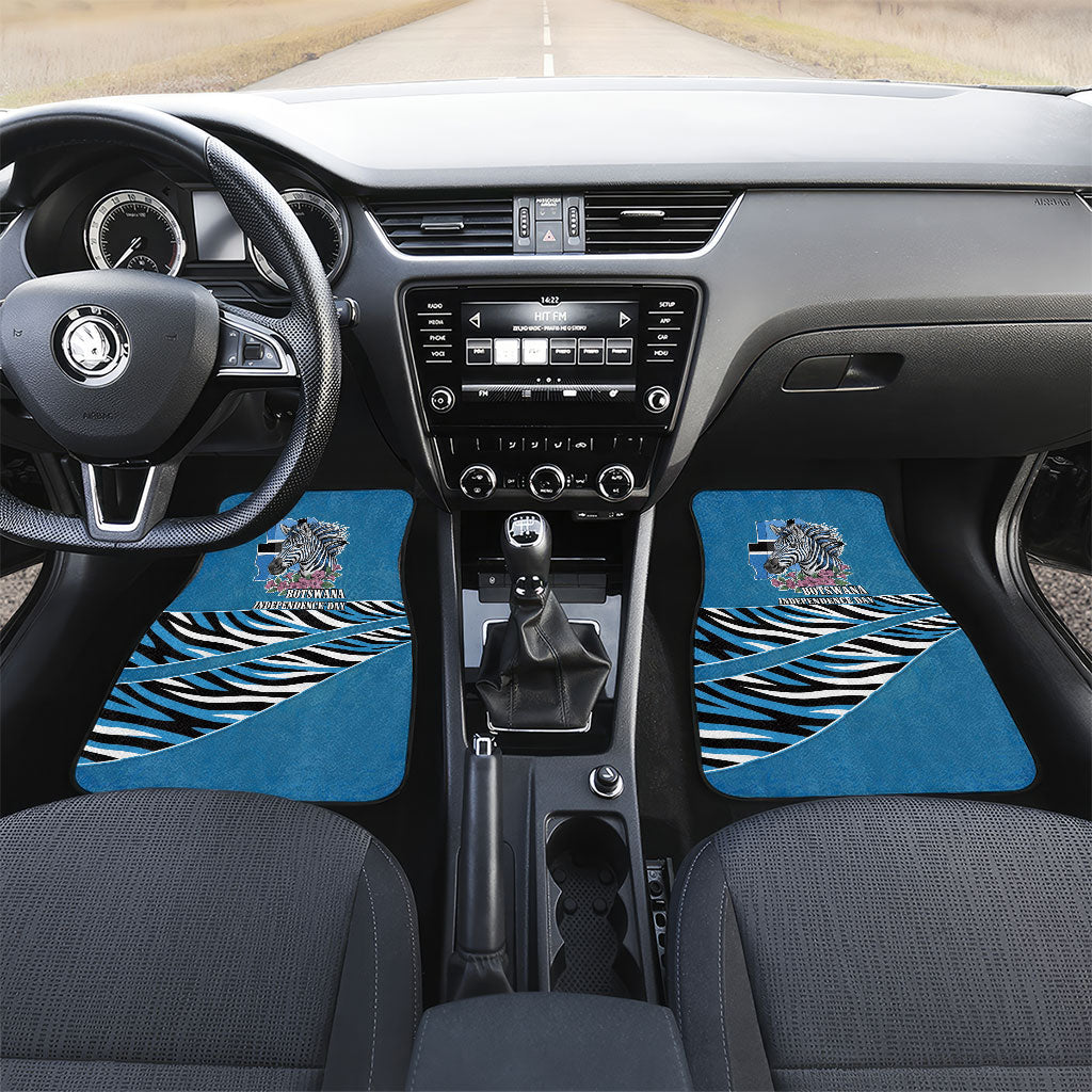 Botswana Independence Day Car Mats Flying Dove Graphic Zebra Portrait Flag Map