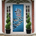 Botswana Independence Day Door Cover Flying Dove Graphic Zebra Portrait Flag Map