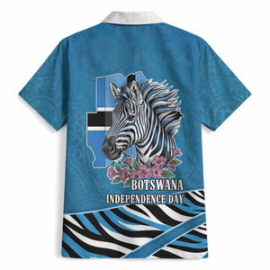 Botswana Independence Day Hawaiian Shirt Flying Dove Graphic Zebra Portrait Flag Map