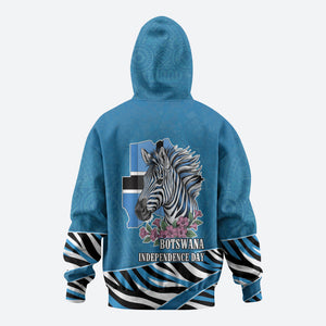 Botswana Independence Day Hoodie Flying Dove Graphic Zebra Portrait Flag Map