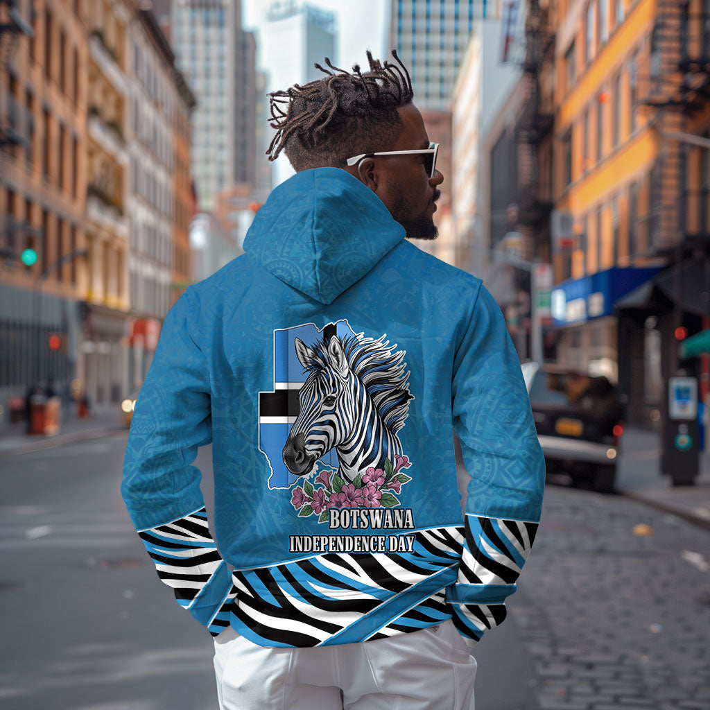 Botswana Independence Day Hoodie Flying Dove Graphic Zebra Portrait Flag Map