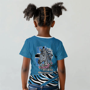 Botswana Independence Day Kid T shirt Flying Dove Graphic Zebra Portrait Flag Map