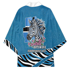 Botswana Independence Day Kimono Flying Dove Graphic Zebra Portrait Flag Map