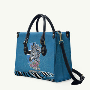 Botswana Independence Day Leather Bag Flying Dove Graphic Zebra Portrait Flag Map
