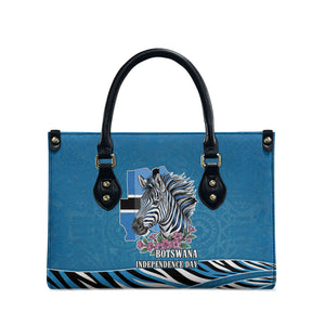Botswana Independence Day Leather Bag Flying Dove Graphic Zebra Portrait Flag Map