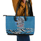 Botswana Independence Day Leather Tote Bag Flying Dove Graphic Zebra Portrait Flag Map