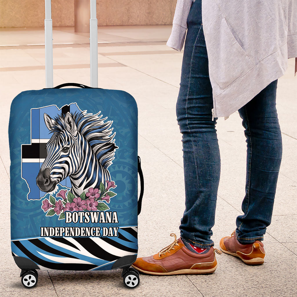 Botswana Independence Day Luggage Cover Flying Dove Graphic Zebra Portrait Flag Map