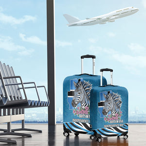 Botswana Independence Day Luggage Cover Flying Dove Graphic Zebra Portrait Flag Map
