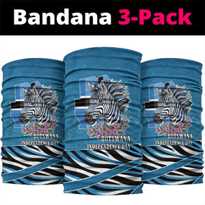 Botswana Independence Day Neck Gaiter Flying Dove Graphic Zebra Portrait Flag Map