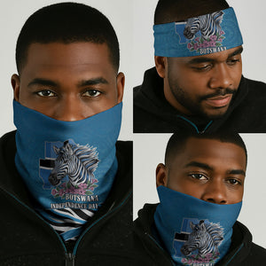 Botswana Independence Day Neck Gaiter Flying Dove Graphic Zebra Portrait Flag Map