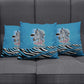 Botswana Independence Day Pillow Cover Flying Dove Graphic Zebra Portrait Flag Map