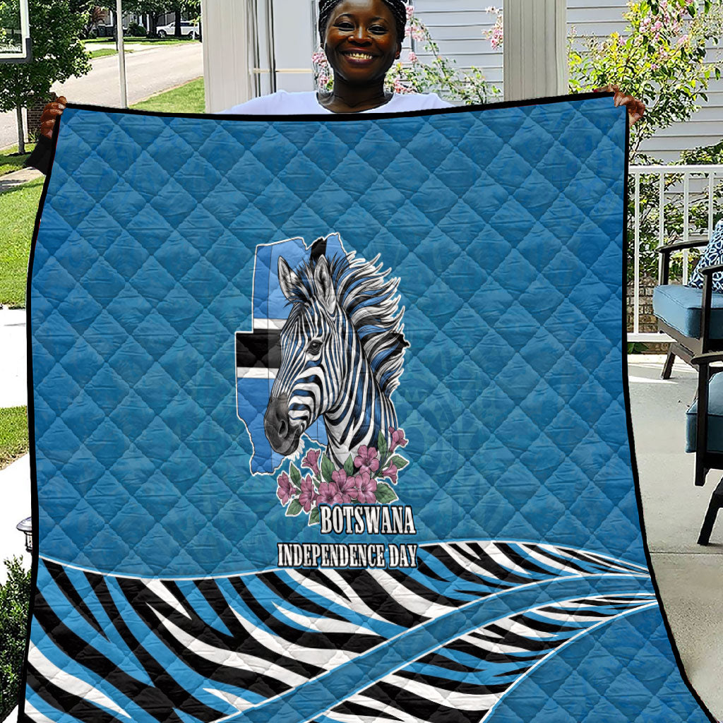 Botswana Independence Day Quilt Flying Dove Graphic Zebra Portrait Flag Map