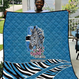 Botswana Independence Day Quilt Flying Dove Graphic Zebra Portrait Flag Map