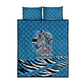 Botswana Independence Day Quilt Bed Set Flying Dove Graphic Zebra Portrait Flag Map