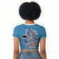 Botswana Independence Day Raglan Cropped T shirt Flying Dove Graphic Zebra Portrait Flag Map