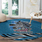 Botswana Independence Day Round Carpet Flying Dove Graphic Zebra Portrait Flag Map