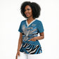 Botswana Independence Day Scrub Top Flying Dove Graphic Zebra Portrait Flag Map