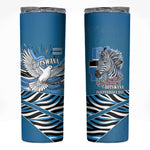Botswana Independence Day Skinny Tumbler Flying Dove Graphic Zebra Portrait Flag Map