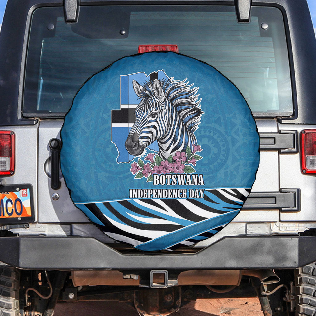 Botswana Independence Day Spare Tire Cover Flying Dove Graphic Zebra Portrait Flag Map