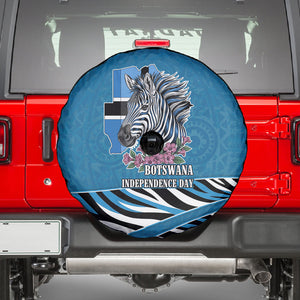 Botswana Independence Day Spare Tire Cover Flying Dove Graphic Zebra Portrait Flag Map