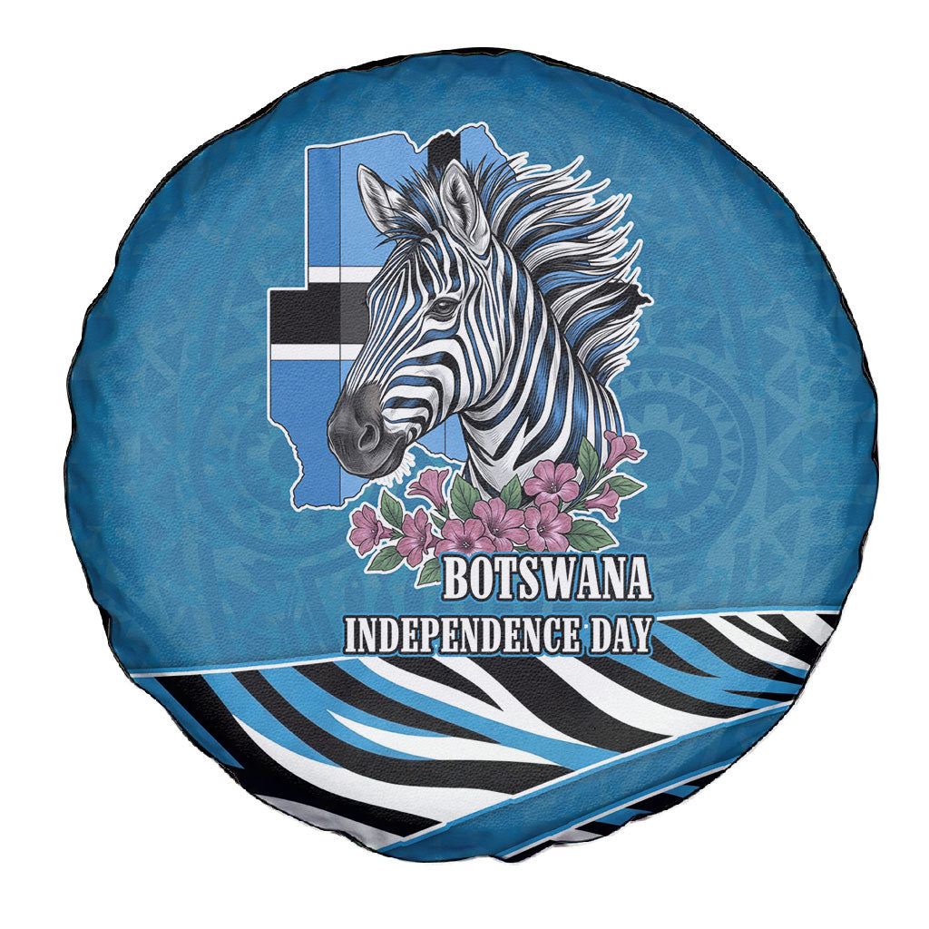 Botswana Independence Day Spare Tire Cover Flying Dove Graphic Zebra Portrait Flag Map