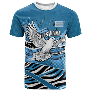 Botswana Independence Day T shirt Flying Dove Graphic Zebra Portrait Flag Map