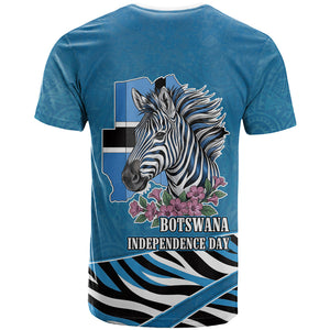 Botswana Independence Day T shirt Flying Dove Graphic Zebra Portrait Flag Map