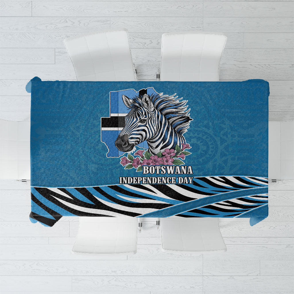 Botswana Independence Day Tablecloth Flying Dove Graphic Zebra Portrait Flag Map