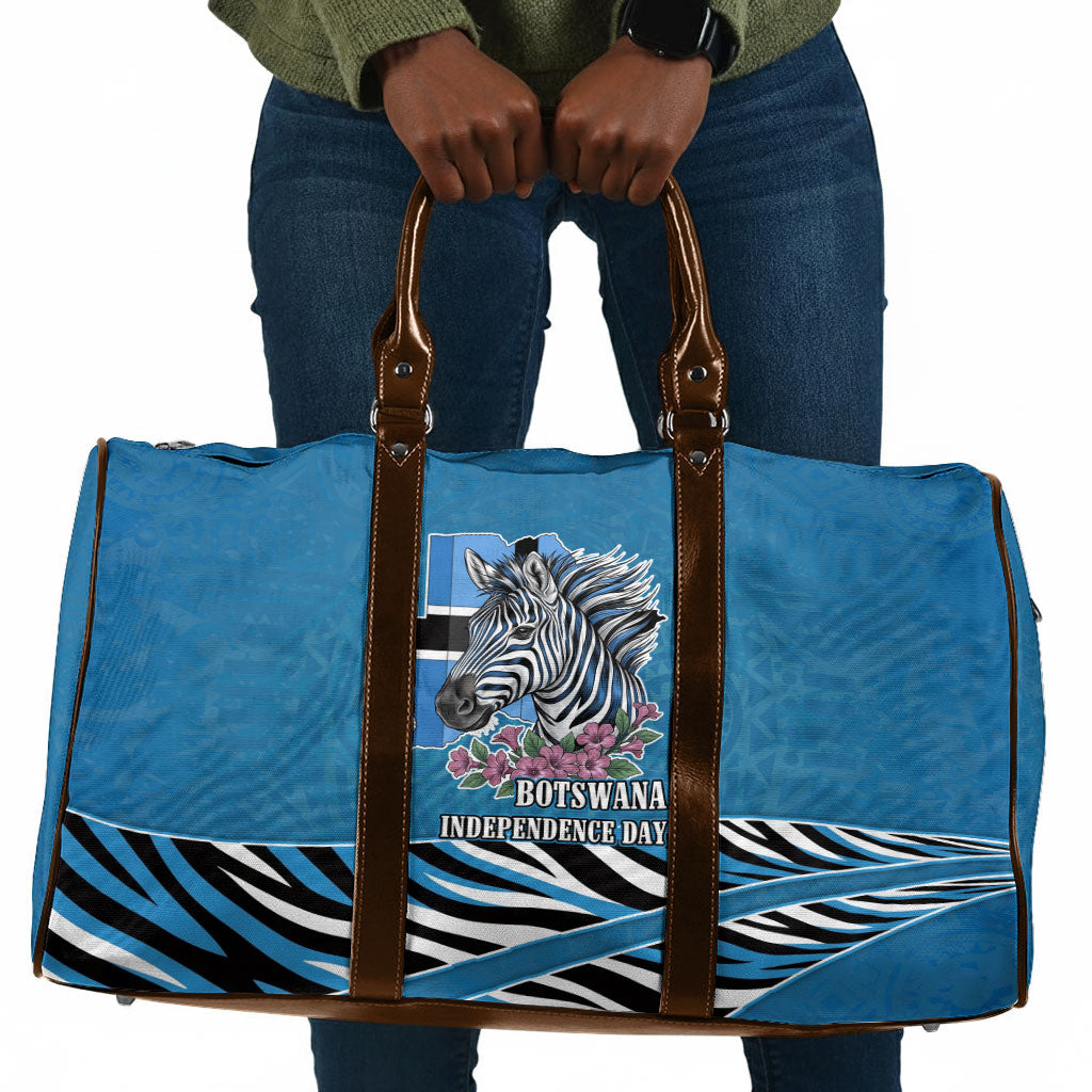 Botswana Independence Day Travel Bag Flying Dove Graphic Zebra Portrait Flag Map