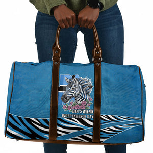 Botswana Independence Day Travel Bag Flying Dove Graphic Zebra Portrait Flag Map