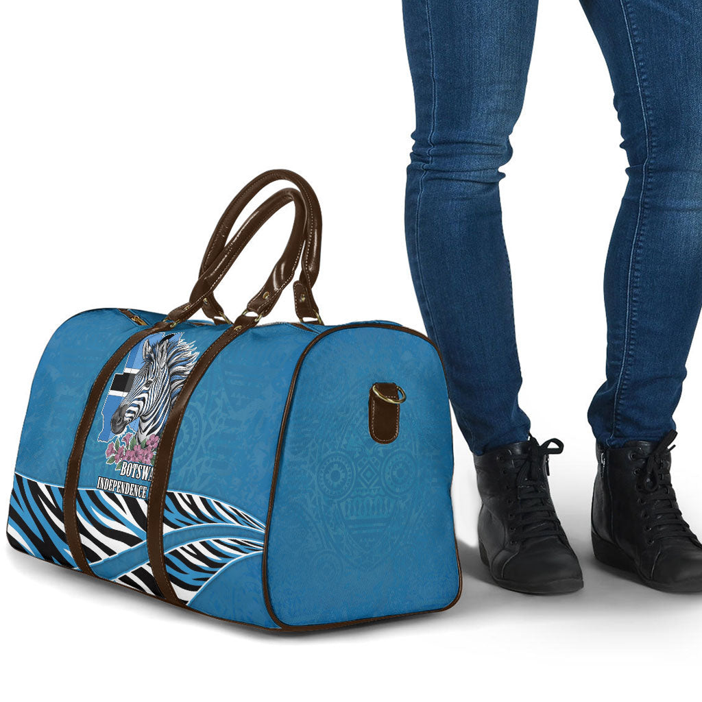 Botswana Independence Day Travel Bag Flying Dove Graphic Zebra Portrait Flag Map