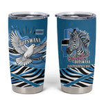 Botswana Independence Day Tumbler Cup Flying Dove Graphic Zebra Portrait Flag Map