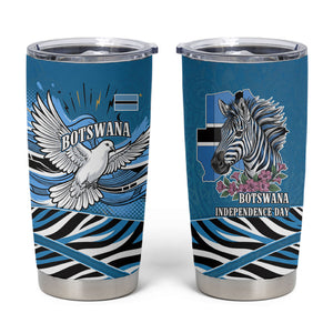 Botswana Independence Day Tumbler Cup Flying Dove Graphic Zebra Portrait Flag Map