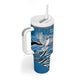 Botswana Independence Day Tumbler With Handle Flying Dove Graphic Zebra Portrait Flag Map